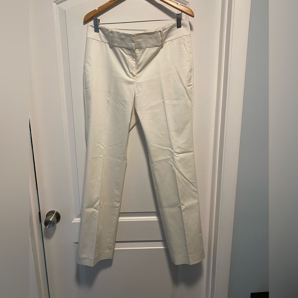 Ann Taylor Cream Dress Pants Straight-Leg